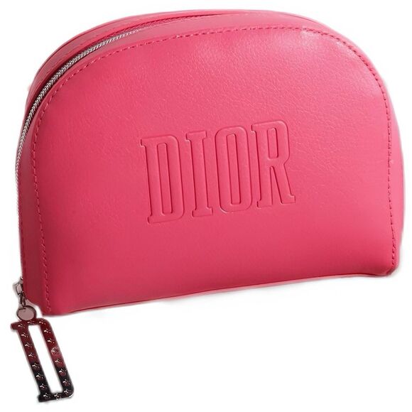 DIOR Makeup Pouch Cosmetic Bag (PINK CORAL) Size: 7"L x 5"H - Picture 6 of 13